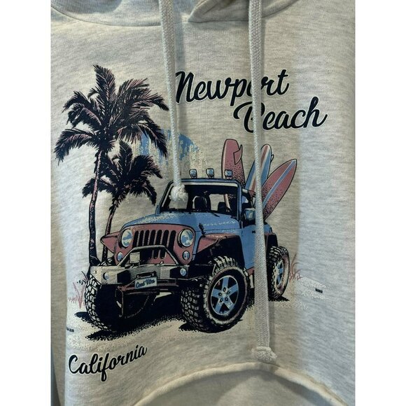 Karen Stewart By AMS Cropped Hooded Sweatshirt Long Sleeve Women's Size Large - Picture 3 of 9